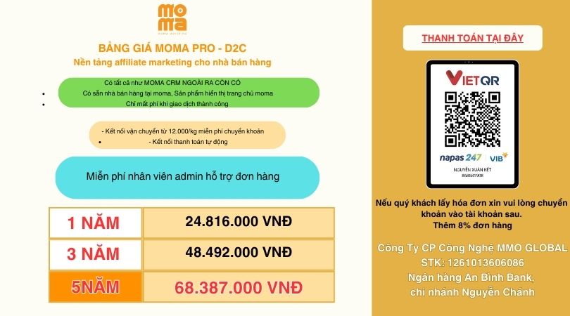 MOMA D2C NỀN TẢNG Affiliate Marketing